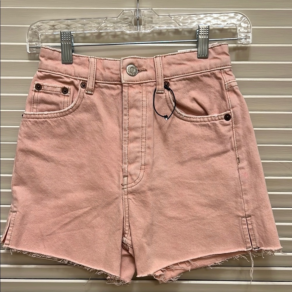 Zara Denim Shorts in Pink, Size 00/0, NWT